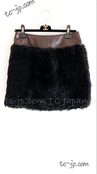 CHANEL 10A Brown Leather Jacket Coat Skirt 38 シャネル 訳あり!ブラウン・レザー・ジャケット・スカート 即発
