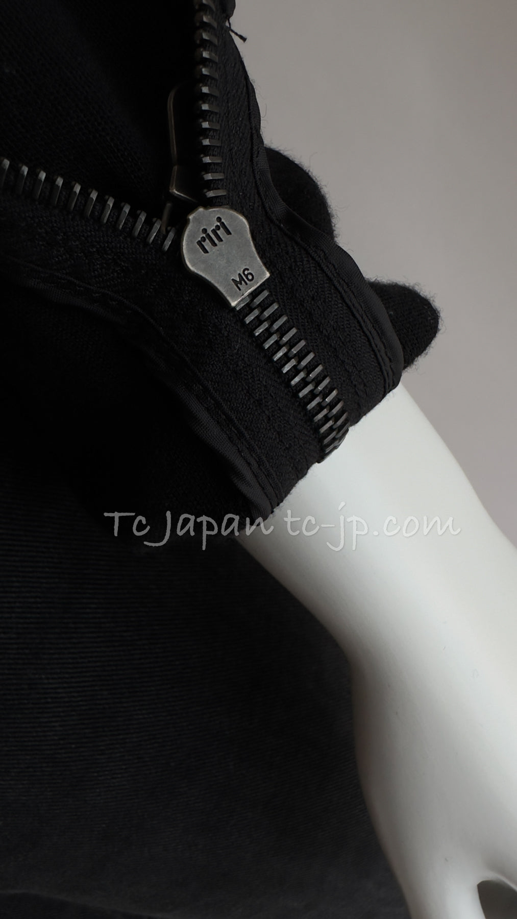 CHANEL 10S Black Riders Zipper Knit Wool Jacket 38 シャネル ブラック・ライダース・ジッパー・ニット・ウール・ジャケット 即発