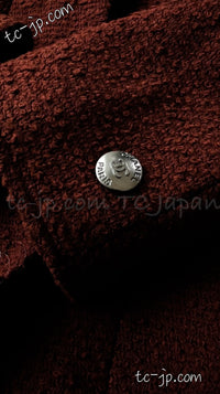 CHANEL 97A Choco Brown Wool Tweed Jacket 36 38 シャネル チョコ ブラウン ウール ツイード ジャケット 即発