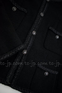 CHANEL 08A Little Black Jacket Tweed Wool 34 36 シャネル リトル ブラック ジャケット ツイード ウール 即発
