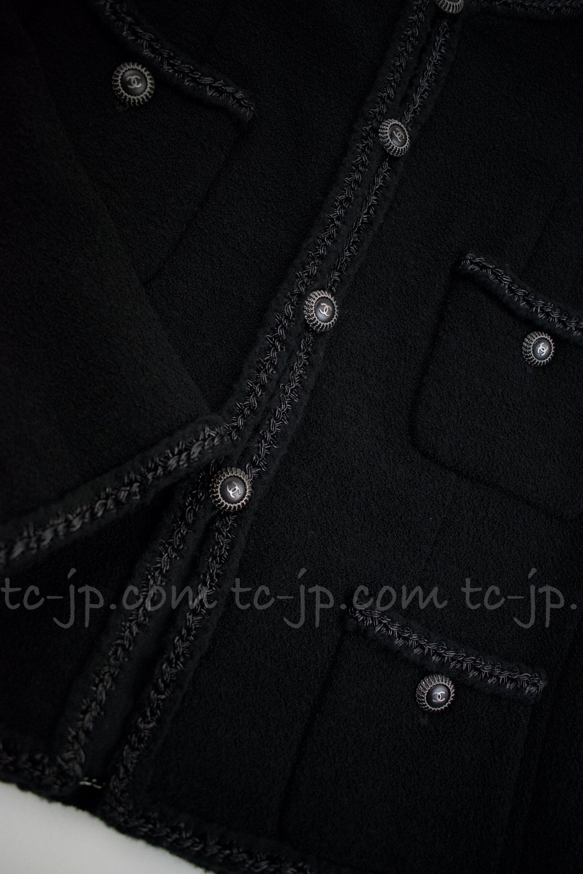 CHANEL 08A Little Black Jacket Tweed Wool 34 36 シャネル リトル ブラック ジャケット ツイード ウール 即発