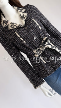 CHANEL 06S Gray Beige CC Logo Tweed Jacket Skirt Suit 38 シャネル CCロゴ グレー ベージュ ツイード ジャケット スカート スーツ 即発