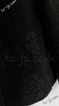 CHANEL 03C Black Camellia Stand Collar Zipper Jacket 40 42 シャネル ブラック・カメリア・スタンドカラー・ジッパー・ジャケット 即発