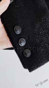 CHANEL 03C Black Camellia Stand Collar Zipper Jacket 40 42 シャネル ブラック・カメリア・スタンドカラー・ジッパー・ジャケット 即発