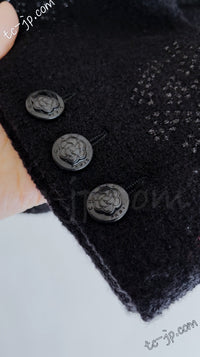 CHANEL 03C Black Camellia Stand Collar Zipper Jacket 40 42 シャネル ブラック・カメリア・スタンドカラー・ジッパー・ジャケット 即発