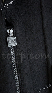 CHANEL 06A Black Zipper CC Logo Wool Alpaca Coat 36 シャネル ブラック ジッパー CCロゴ ウール アルパカ コート 即発