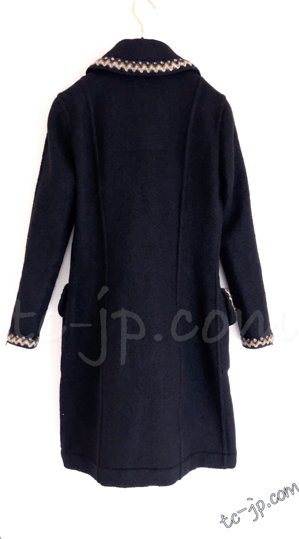 CHANEL 06A Black Zipper CC Logo Wool Alpaca Coat 36 シャネル ブラック ジッパー CCロゴ ウール アルパカ コート 即発