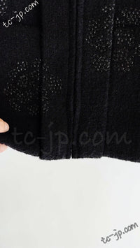 CHANEL 03C Black Camellia Stand Collar Zipper Jacket 40 42 シャネル ブラック・カメリア・スタンドカラー・ジッパー・ジャケット 即発