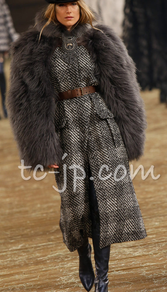 CHANEL 14B Black White Wool Silk Tweed Dress 34 シャネル ブラック ホワイト ウール シルク ツイード ワンピース 即発