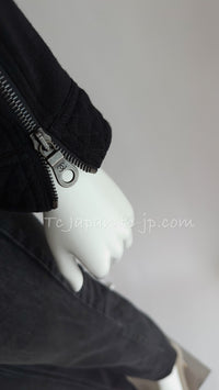 CHANEL 10S Black Riders Zipper Knit Wool Jacket 38 シャネル ブラック・ライダース・ジッパー・ニット・ウール・ジャケット 即発