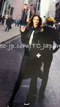 CHANEL 05PF Black Gary Fringe Trim Tweed Jacket 38 40 シャネル ブラック グレー フリンジトリム ツイード ジャケット 即発