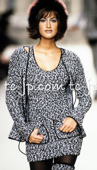 CHANEL 94A Black White Cardigan Jacket & Dress Set 38 シャネル ブラック・ホワイト・カーディガン・ジャケット&ワンピース 即発