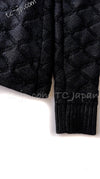 CHANEL 09A Black Quilted Wool Jacket Cardigan 36 38 40 シャネル ブラック キルト ウール ジャケット カーディガン 即発