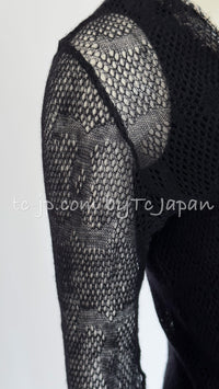 CHANEL 05C Black CC Logo Cashmere Cardigan Tops 36 38 シャネル ブラック CCロゴ カシミア カーディガン トップス 即発