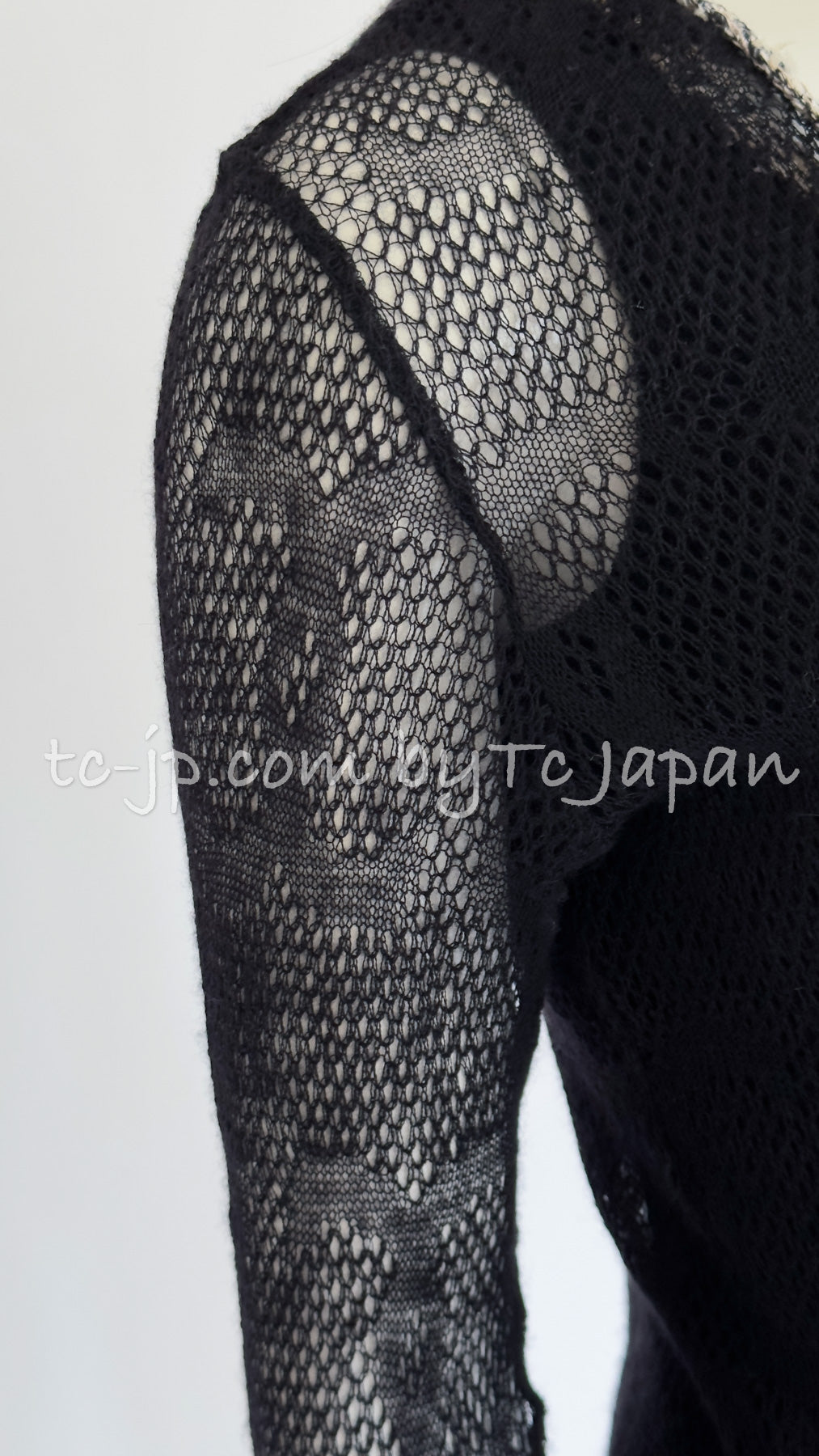 CHANEL 05C Black CC Logo Cashmere Cardigan Tops 36 38 シャネル ブラック CCロゴ カシミア カーディガン トップス 即発