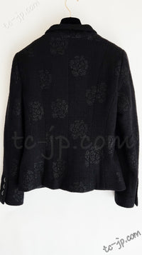 CHANEL 03C Black Camellia Stand Collar Zipper Jacket 40 42 シャネル ブラック・カメリア・スタンドカラー・ジッパー・ジャケット 即発