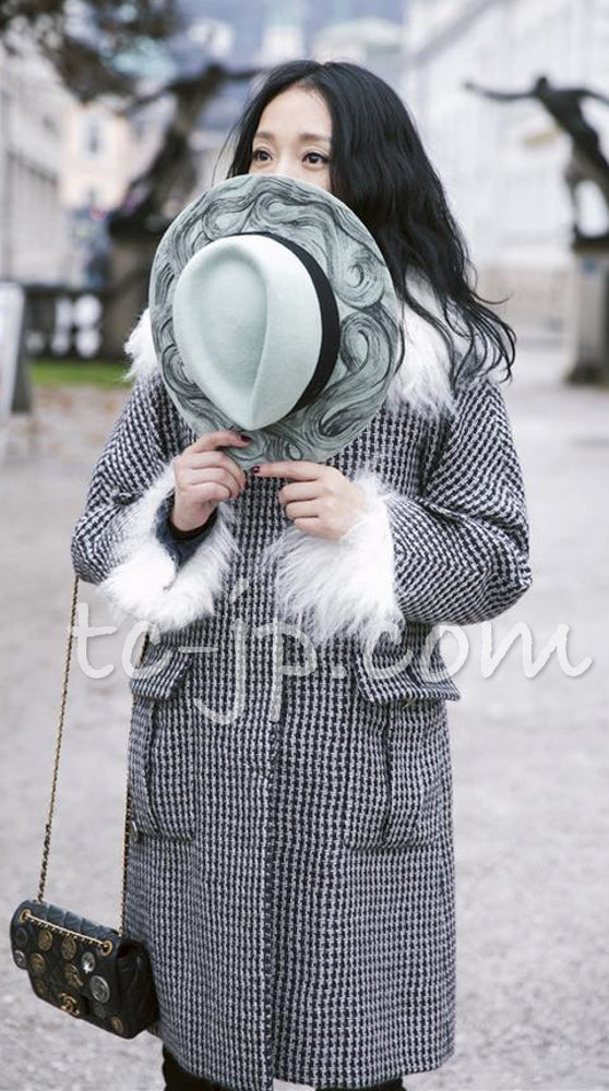 CHANEL 14B Black White Wool Silk Tweed Dress 34 シャネル ブラック ホワイト ウール シルク ツイード ワンピース 即発