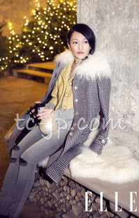 CHANEL 14B Black White Wool Silk Tweed Dress 34 シャネル ブラック ホワイト ウール シルク ツイード ワンピース 即発