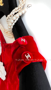 CHANEL 96S Red Velvet Dress 38 40 シャネル スーパーモデルのレッド ベルベット ドレス ワンピース 即発