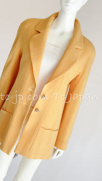 CHANEL 99C Soft Yellow CC Buttons Wool Tweed Jacket 38 40 シャネル ソフトイエロー・CCボタン・ウール・ジャケット 即発