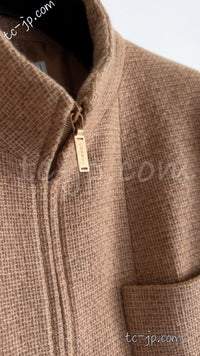 CHANEL 00A Camel Cashmere 100% Zipper Jacket Skirt Suit 42 シャネル キャメル・カシミア・ジッパー・ジャケット・スカート・スーツ 即発