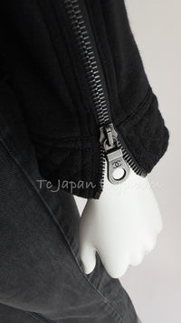 CHANEL 10S Black Riders Zipper Knit Wool Jacket 38 シャネル ブラック・ライダース・ジッパー・ニット・ウール・ジャケット 即発
