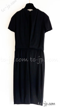 CHANEL 11PF Black Wool Dress Gripox Jewel Buttons 34 シャネル ブラック・ウール・グリポワ宝石装飾・ワンピース 即発