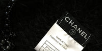CHANEL 07PF Charcoal Black Alpaca Cardigan 36 38 シャネル 高級アルパカ リボン チャコール グレー ブラック カーディガン