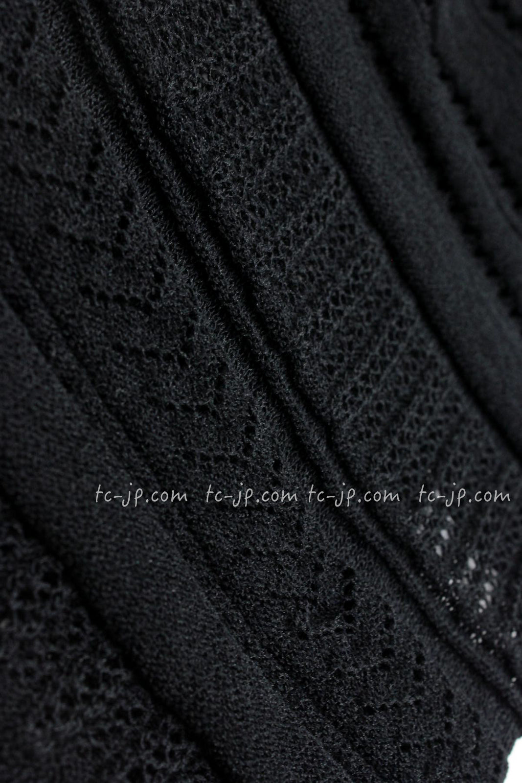 CHANEL 07PF Charcoal Black Alpaca Cardigan 36 38 シャネル 高級アルパカ リボン チャコール グレー ブラック カーディガン