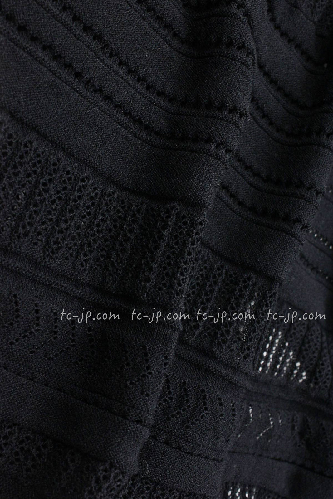 CHANEL 07PF Charcoal Black Alpaca Cardigan 36 38 シャネル 高級アルパカ リボン チャコール グレー ブラック カーディガン