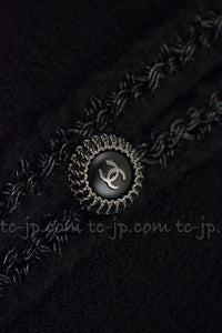 CHANEL 08A Little Black Jacket Tweed Wool 34 36 シャネル リトル ブラック ジャケット ツイード ウール 即発