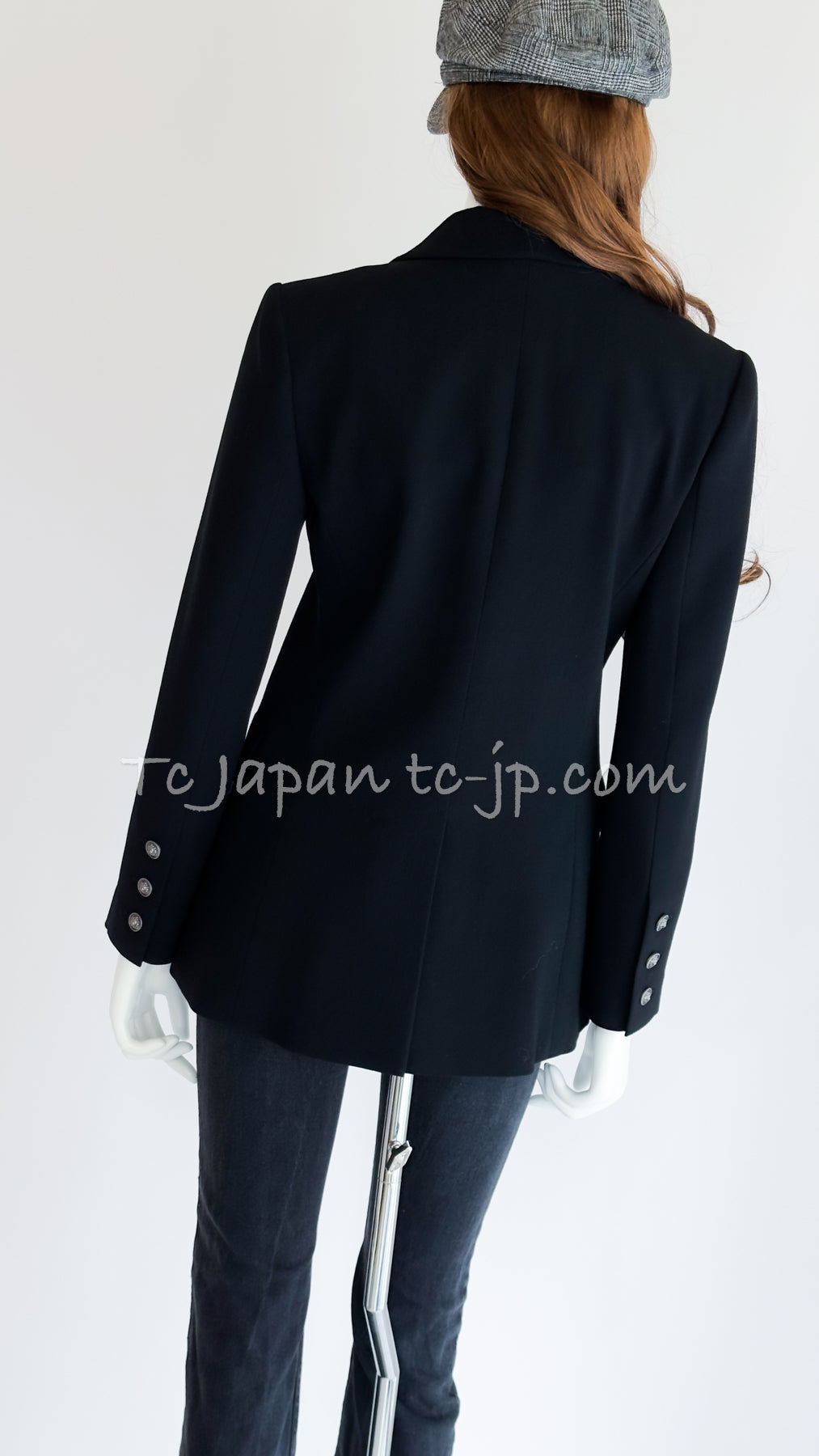 CHANEL 08PF Black Wool Lion Button Blazer Jacket 36 シャネル ブラック・ウール・ライオンボタン・ジャケット