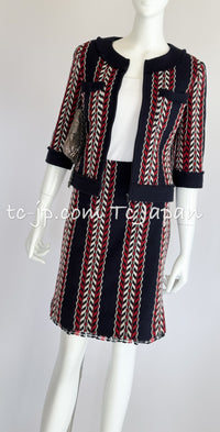 CHANEL 04A Tricolor Tweed Zip Jacket Skirt Suit 36 シャネル トリコロール・ジャケット・スカート・スーツ 即発