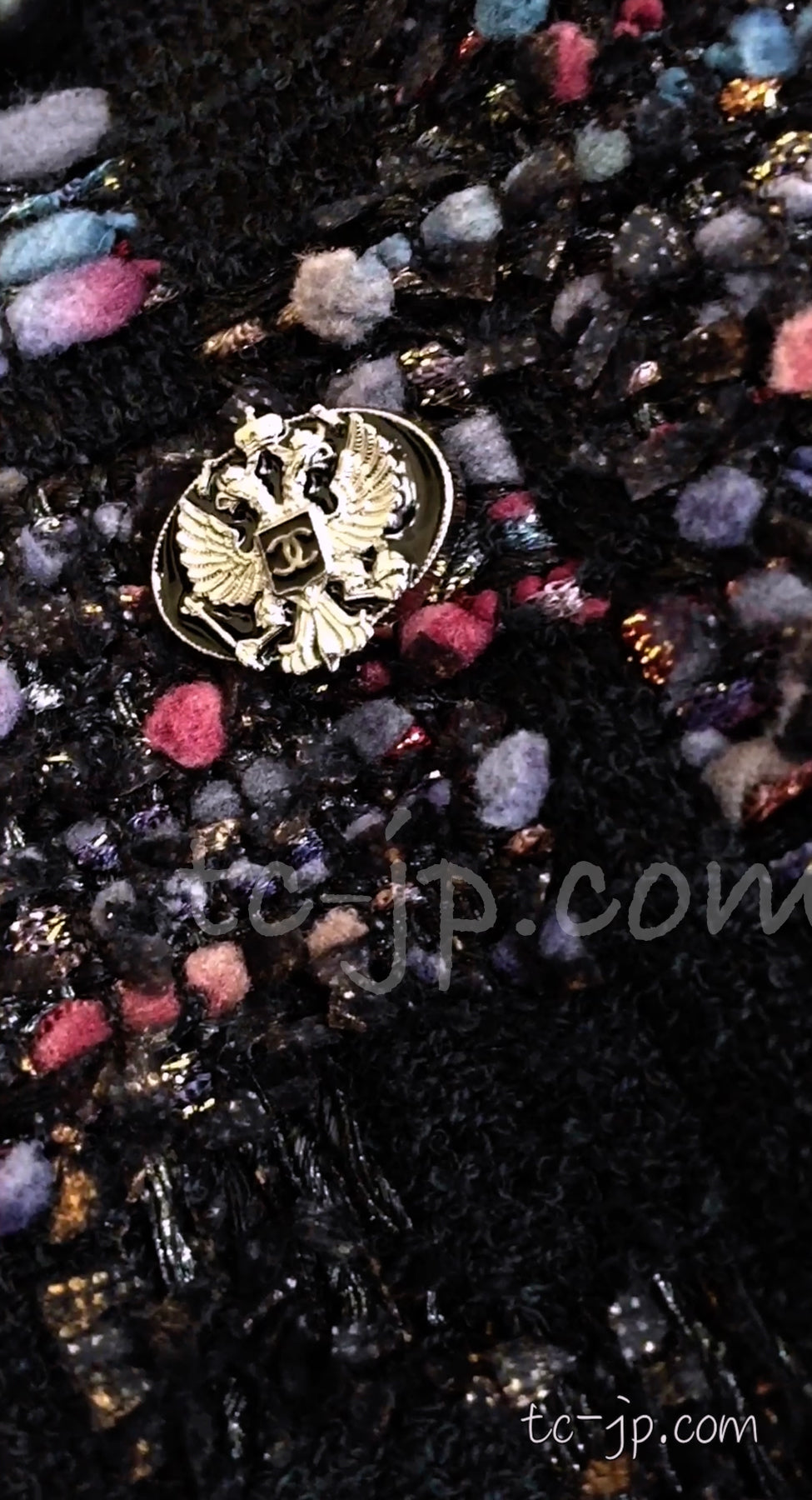 CHANEL 09PF Navy Velvet Satin Tweed Jacket Skirt 40 42 シャネル ベルベット・サテン・ジャケット・スカート 即発