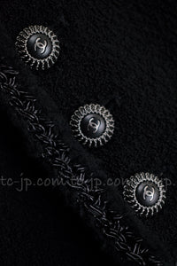 CHANEL 08A Little Black Jacket Tweed Wool 34 36 シャネル リトル ブラック ジャケット ツイード ウール 即発