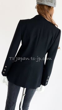 CHANEL 08PF Black Wool Lion Button Blazer Jacket 36 シャネル ブラック・ウール・ライオンボタン・ジャケット