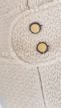CHANEL 04A Ivory Wool Angora Tweed Dress 36 シャネル アイボリー ウール アンゴラ ツイード ワンピース 即発