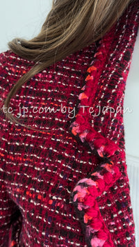 CHANEL 01A Red Pink Tweed Jacket Dress 38 40 シャネル レッド・ツイード・ジャケット・スーツ 即発