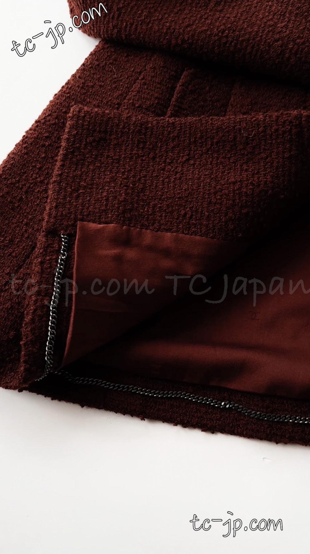 CHANEL 97A Choco Brown Wool Tweed Jacket 36 38 シャネル チョコ ブラウン ウール ツイード ジャケット 即発
