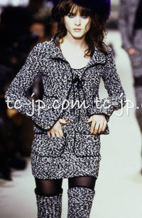 CHANEL 94A Black White Cardigan Jacket & Dress Set 38 シャネル ブラック・ホワイト・カーディガン・ジャケット&ワンピース 即発
