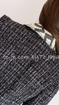CHANEL 06S Gray Beige CC Logo Tweed Jacket Skirt Suit 34 36 38 シャネル CCロゴ グレー ベージュ ツイード ジャケット スカート スーツ 即発