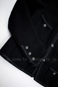 CHANEL 08A Little Black Jacket Tweed Wool 34 36 シャネル リトル ブラック ジャケット ツイード ウール 即発