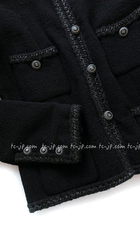 CHANEL 08A Little Black Jacket Tweed Wool 34 36 シャネル リトル ブラック ジャケット ツイード ウール 即発