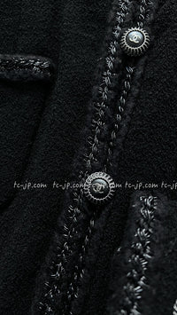 CHANEL 08A Little Black Jacket Tweed Wool 34 36 シャネル リトル ブラック ジャケット ツイード ウール 即発