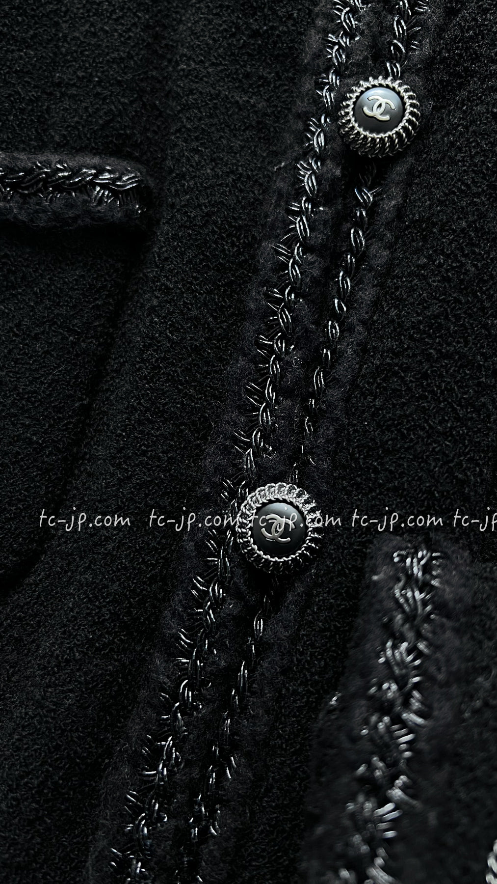 CHANEL 08A Little Black Jacket Tweed Wool 34 36 シャネル リトル ブラック ジャケット ツイード ウール 即発