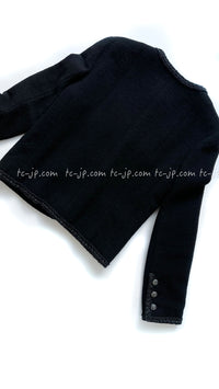 CHANEL 08A Little Black Jacket Tweed Wool 34 36 シャネル リトル ブラック ジャケット ツイード ウール 即発