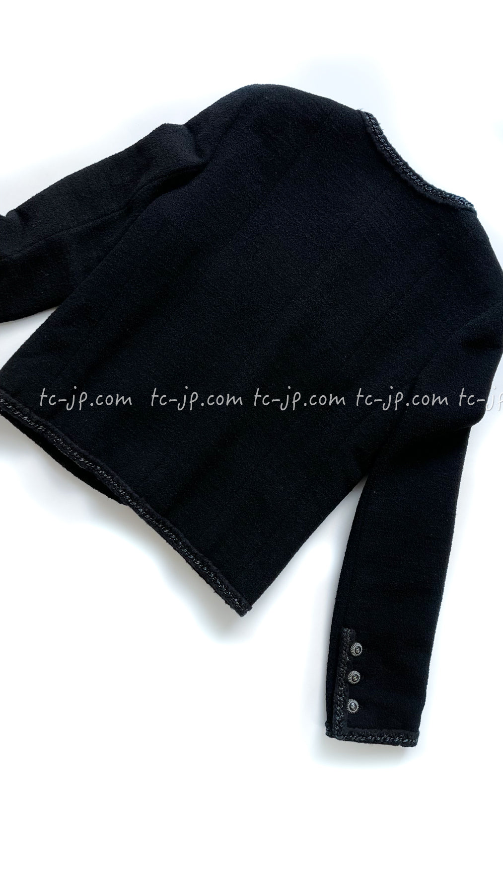 CHANEL 08A Little Black Jacket Tweed Wool 34 36 シャネル リトル ブラック ジャケット ツイード ウール 即発