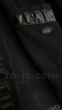 CHANEL 07S Ribbon Trim Black Cardigan Jacket 34 36 シャネル リボン・トリム・ブラック・ニット ボレロ カーディガン 即発