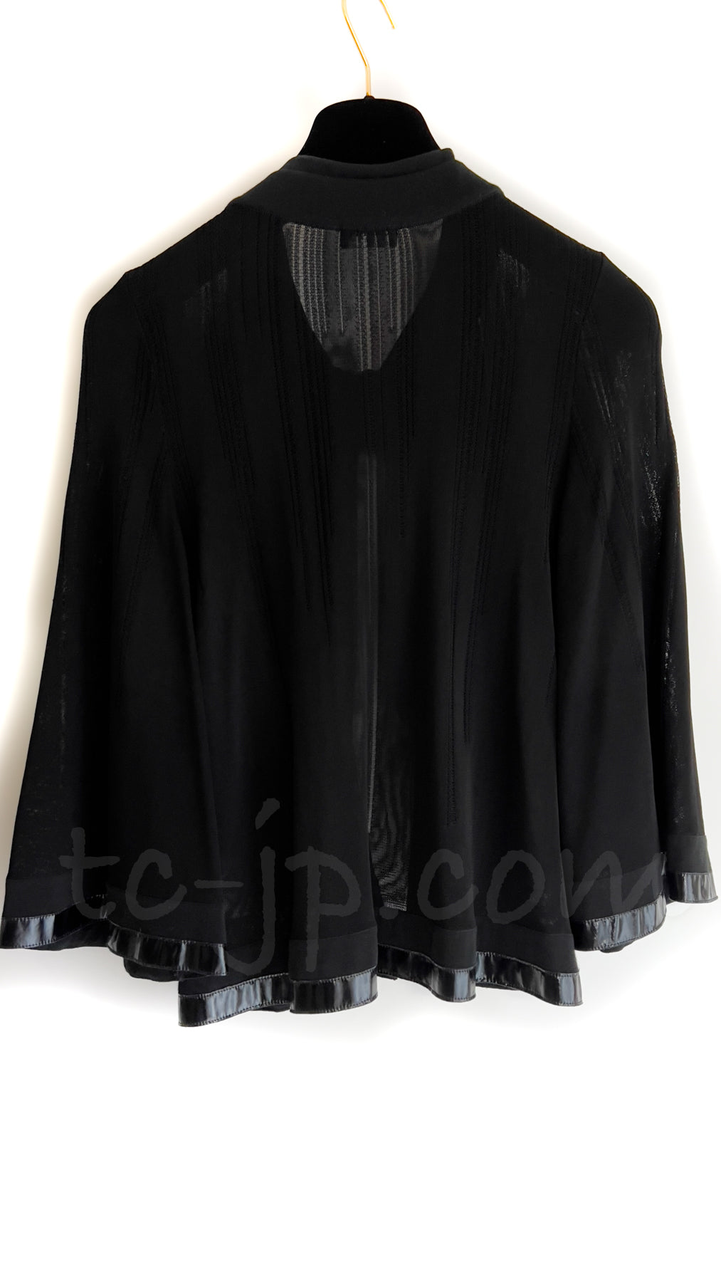 CHANEL 07S Ribbon Trim Black Cardigan Jacket 34 36 シャネル リボン・トリム・ブラック・ニット ボレロ カーディガン 即発