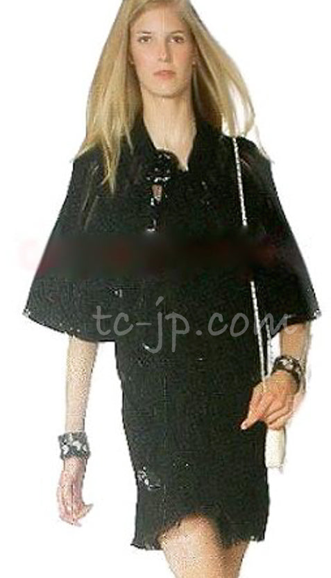 CHANEL 07S Ribbon Trim Black Cardigan Jacket 34 36 シャネル リボン・トリム・ブラック・ニット ボレロ カーディガン 即発